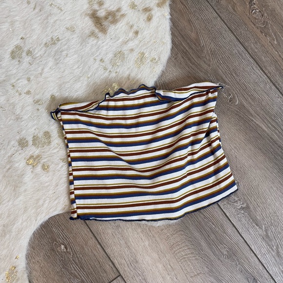 Tops - Striped orange white tube top